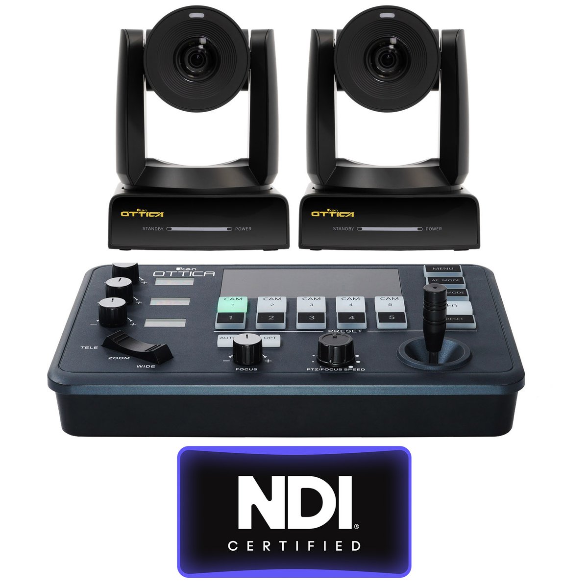 Ikan OTTICA Bundle, 2 4K PTZ Cameras, 1 PTZ Controller