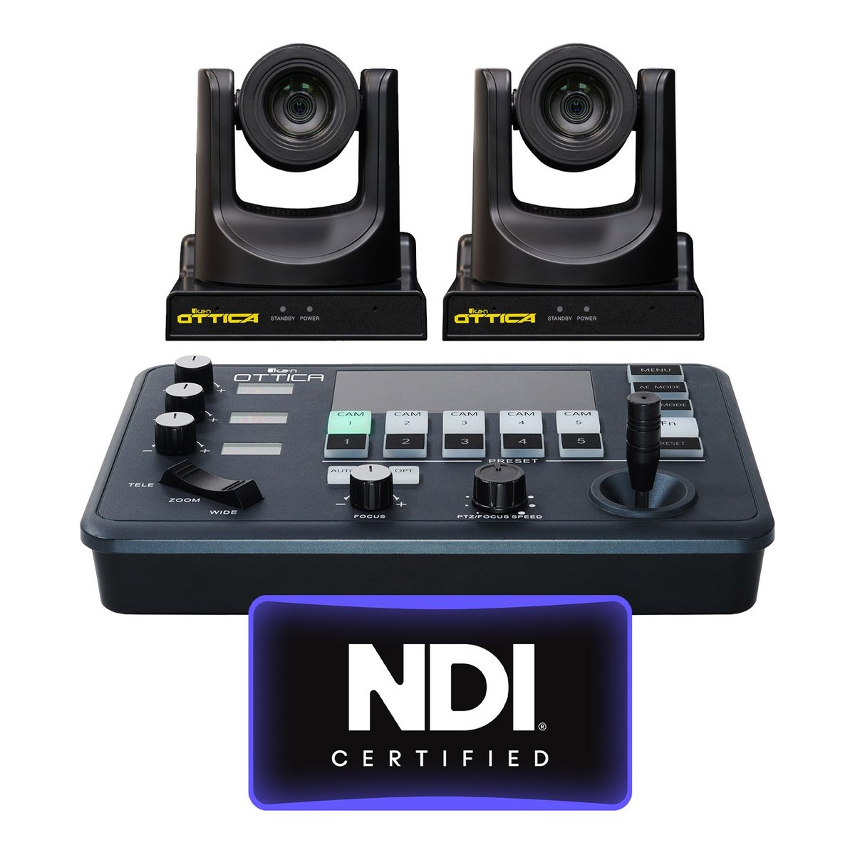 Ikan OTTICA Bundle, 2 FHD PTZ Cameras, 1 PTZ Controller
