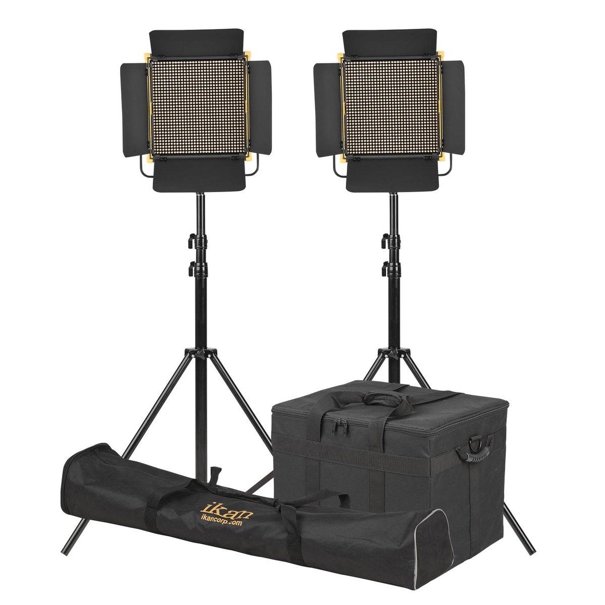 Ikan Onyx 1 x 1 Bi-Color 2-Point LED Light Kit with 2x OYB10 Includes Stands and Bags