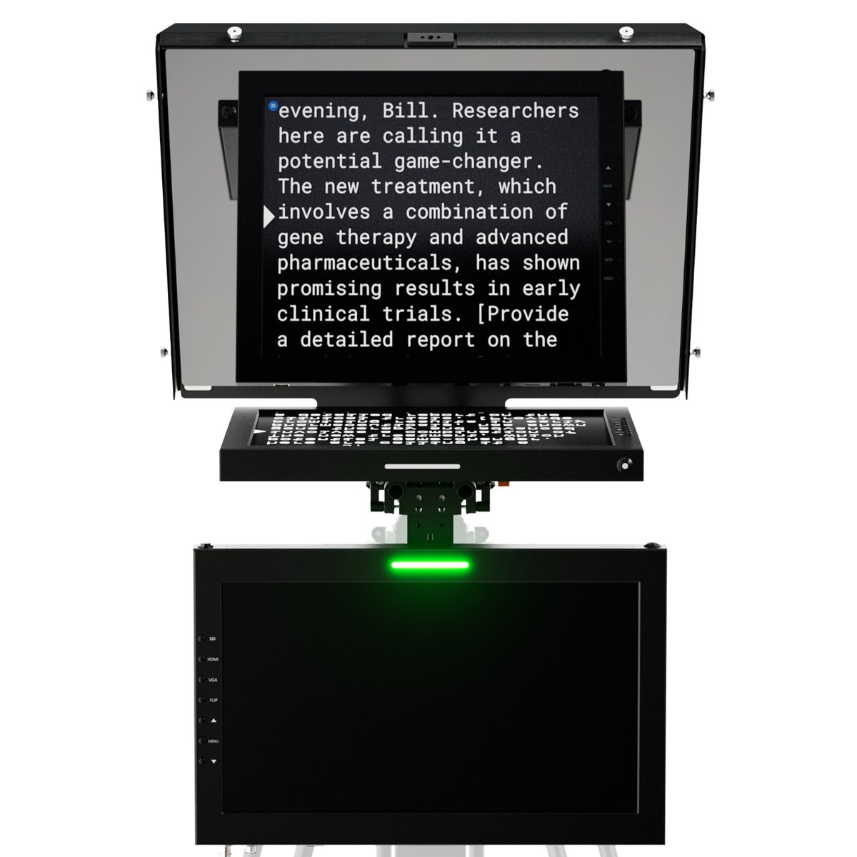 Ikan Professional 15 in. High Bright SDI and HDMI Beam Splitter Teleprompter with Talent Monitor Kit - view 2