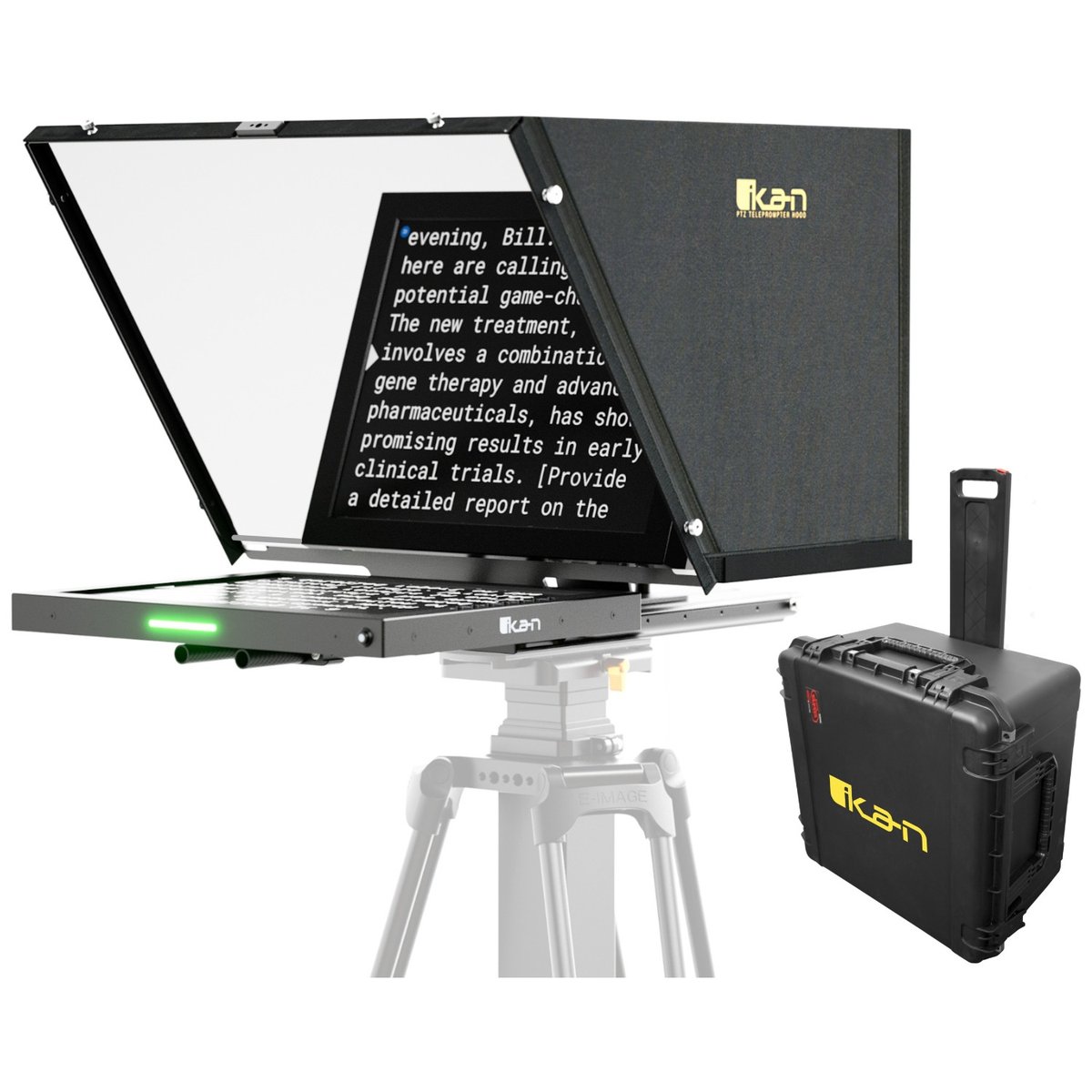 Ikan Aura Professional 17 in. High Bright SDI PTZ Teleprompter with Travel Kit