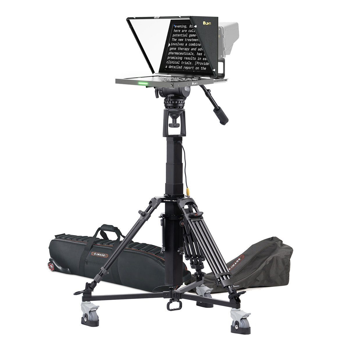 Ikan 19in 4:3 Teleprompter, Motorized Pedestal & Dolly Turnkey