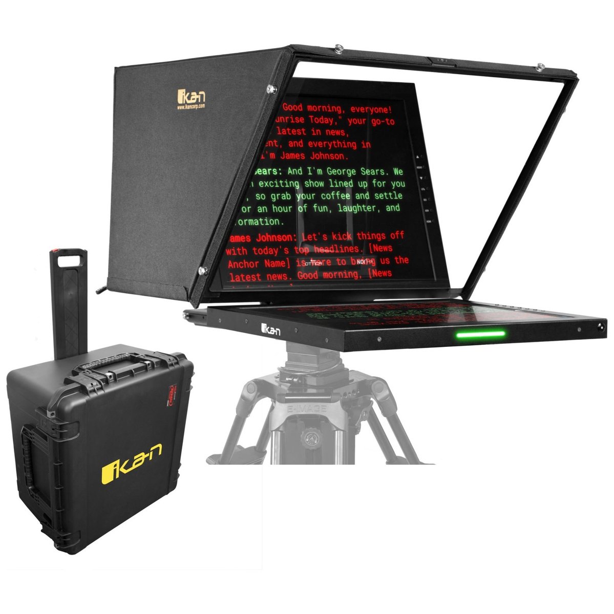 Ikan Aura Professional 19 in. High Bright SDI PTZ Teleprompter with Travel Kit