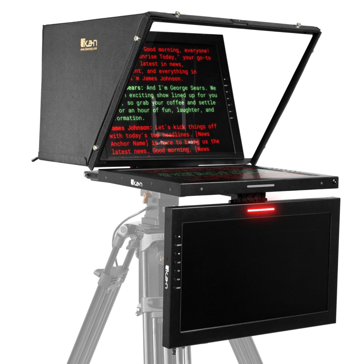 Ikan Aura Professional 19 in. High Bright SDI PTZ Teleprompter with Talent Monitor Kit