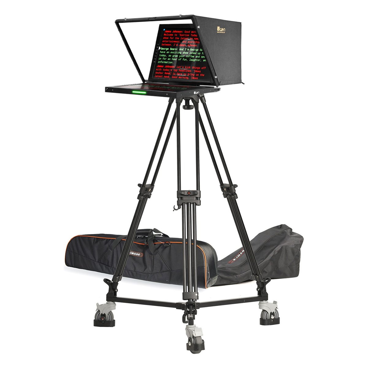 Ikan 19in 4:3 PTZ Teleprompter, Tripod & Dolly Turnkey
