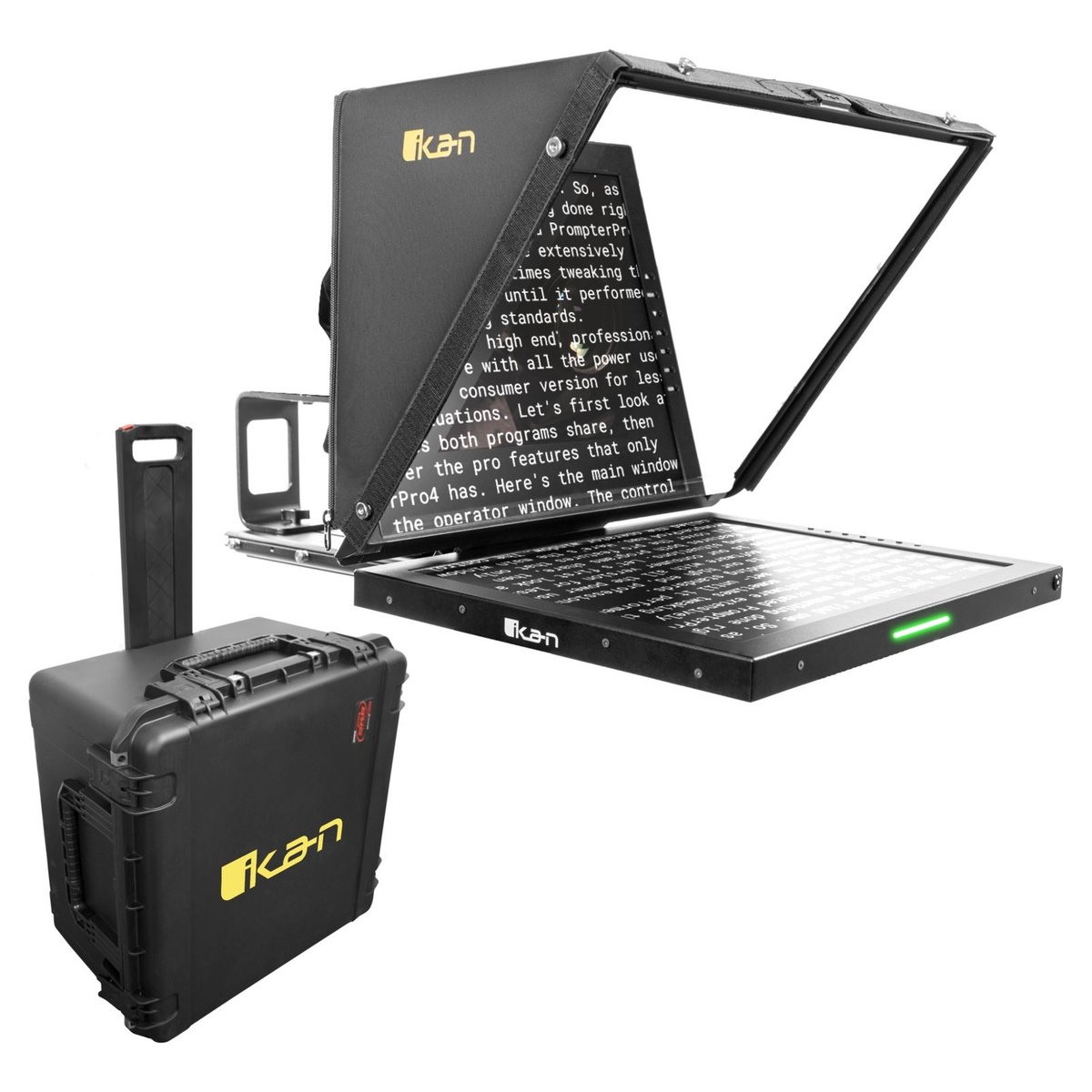 Ikan Aura Professional 19 in. SDI High Bright Beam Splitter Teleprompter with Travel Kit