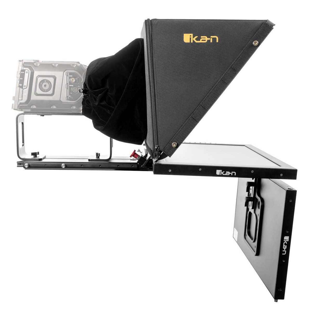 Ikan 19in 4:3 Teleprompter w/ 16:9 Talent Monitor, Motorized Pedestal & Dolly Turnkey - view 2