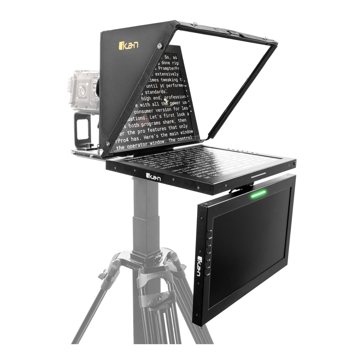 Ikan Aura Professional 19 in. SDI High Bright Beam Splitter Teleprompter with Talent Monitor Kit