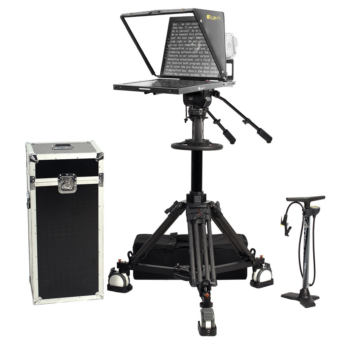 Ikan 19" Widescreen Teleprompter, Pedestal and Dolly Turnkey