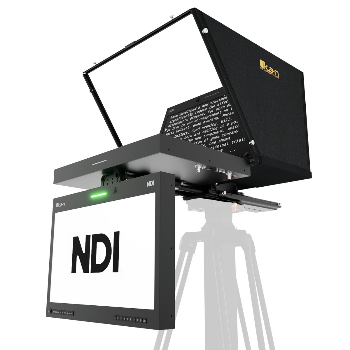 Ikan Aura 19" PTZ POE++ NDI Teleprompter and NDI Talent Monitor with Full NDI Encoding/Decoding and IP Tally Light + Travel Kit - view 2