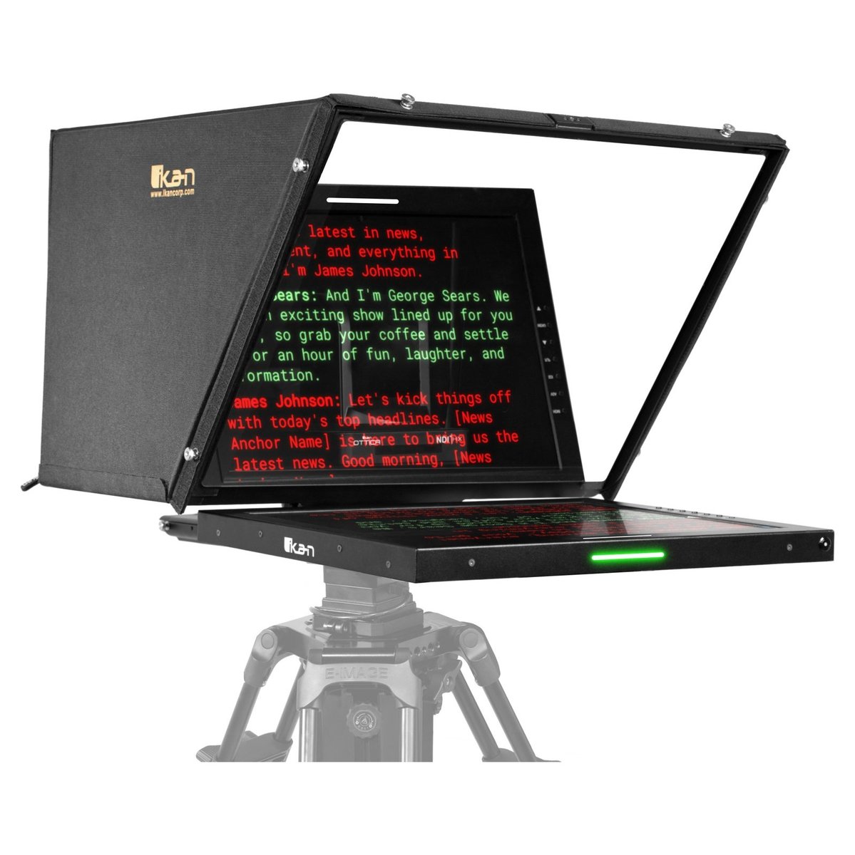 Ikan 19" Widescreen PTZ 3G-SDI Teleprompter, Tripod and Dolly Turnkey, Travel Kit - view 2