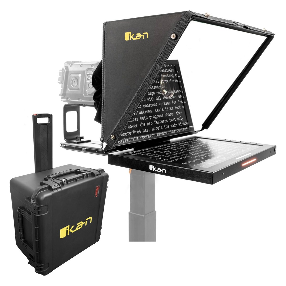 Ikan Professional 19 in. SDI High Bright Beam Splitter Widescreen Tally Teleprompter with Travel Kit product image