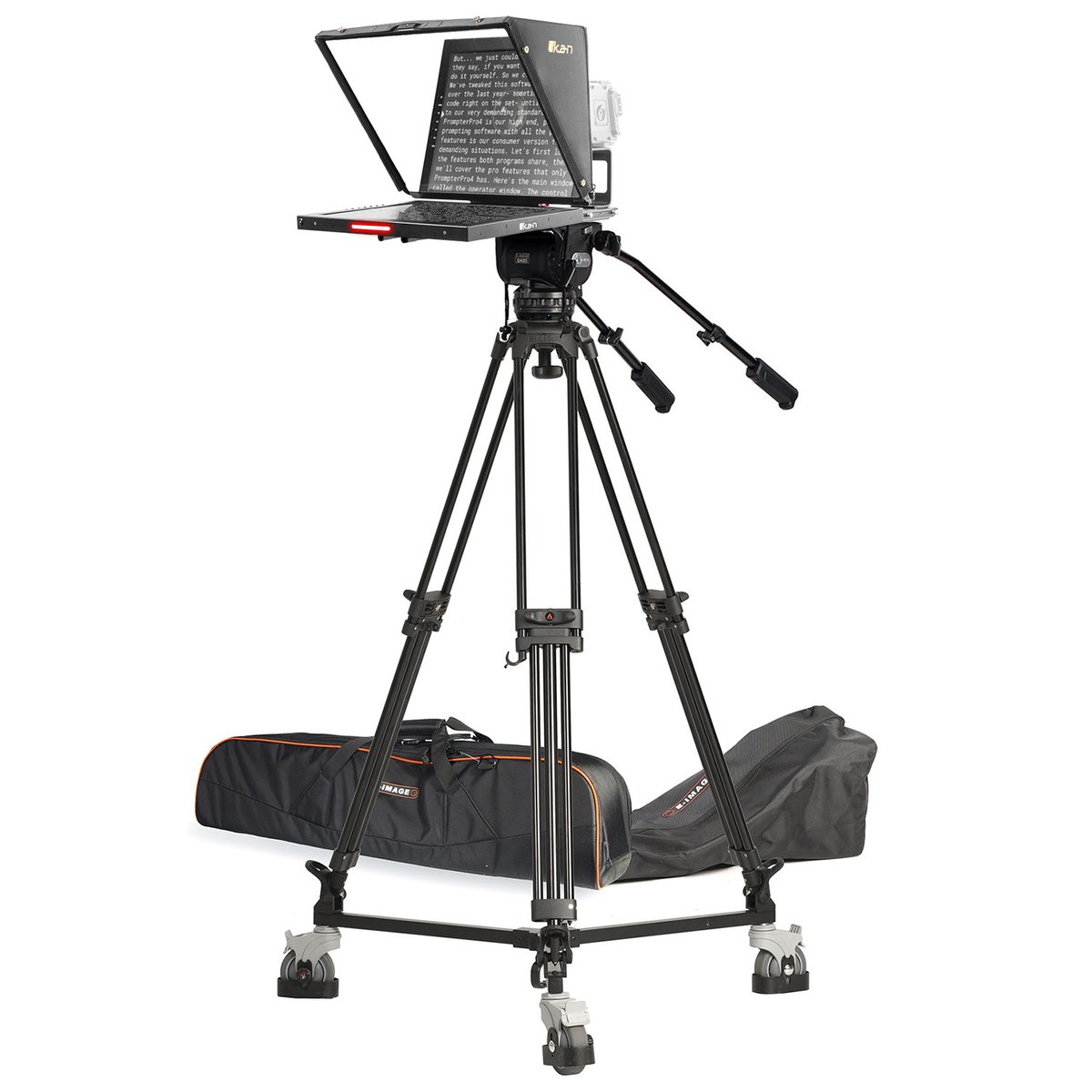 Ikan 19in Widescreen Teleprompter, Tripod & Dolly Turnkey