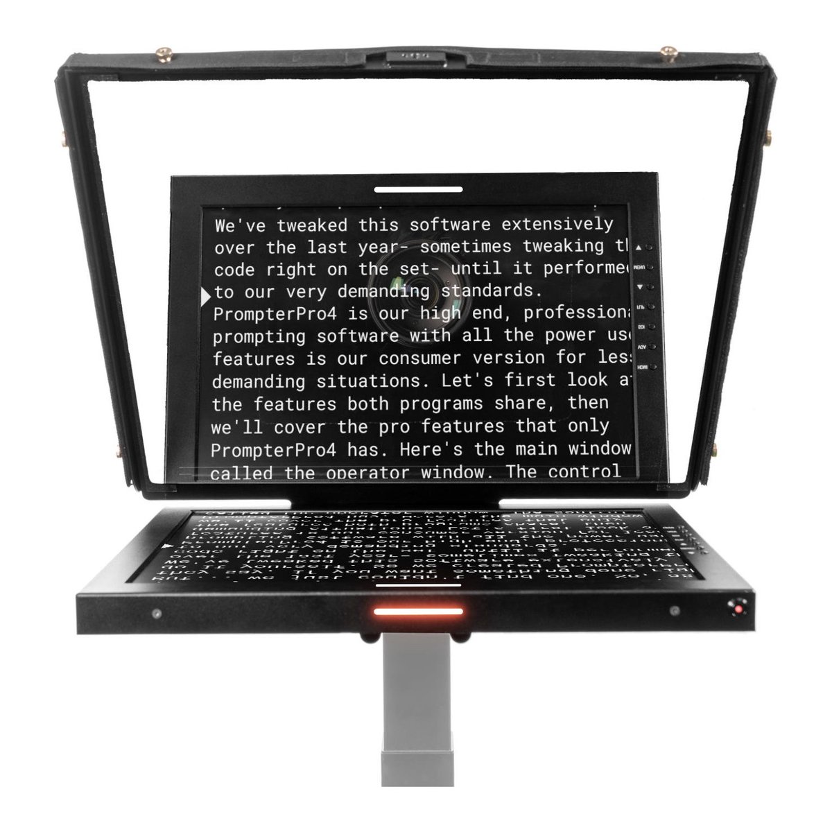 Ikan Professional 19 in. High Bright Beam Splitter Teleprompter with Widescreen SDI Tally Monitor - view 2