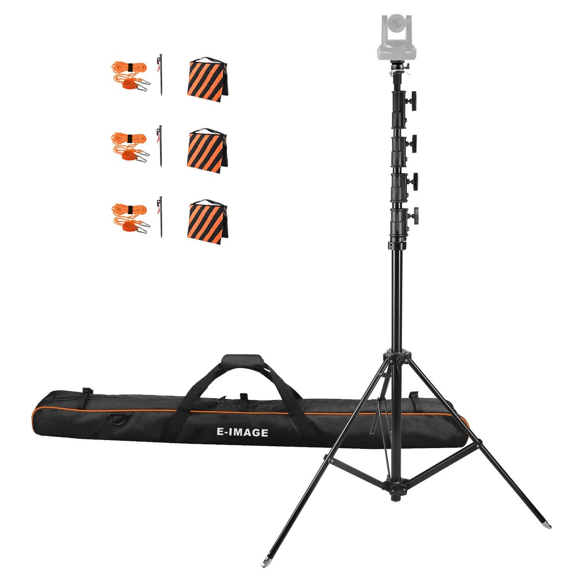 Ikan 21ft Aluminum PTZ Tripod Stand, Carrying Case (E-Image)