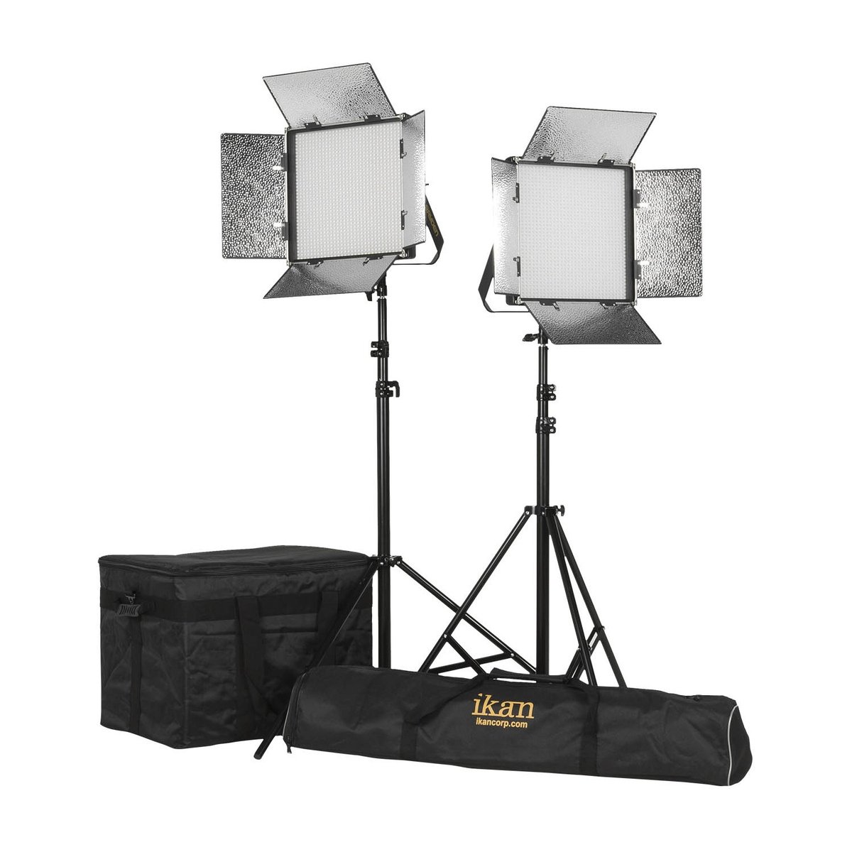 Ikan Rayden 1 x 1 Bi-Color (3200K-5600K) 2-Point Panel LED Light Kit with Gold and V-Mount Battery Plate