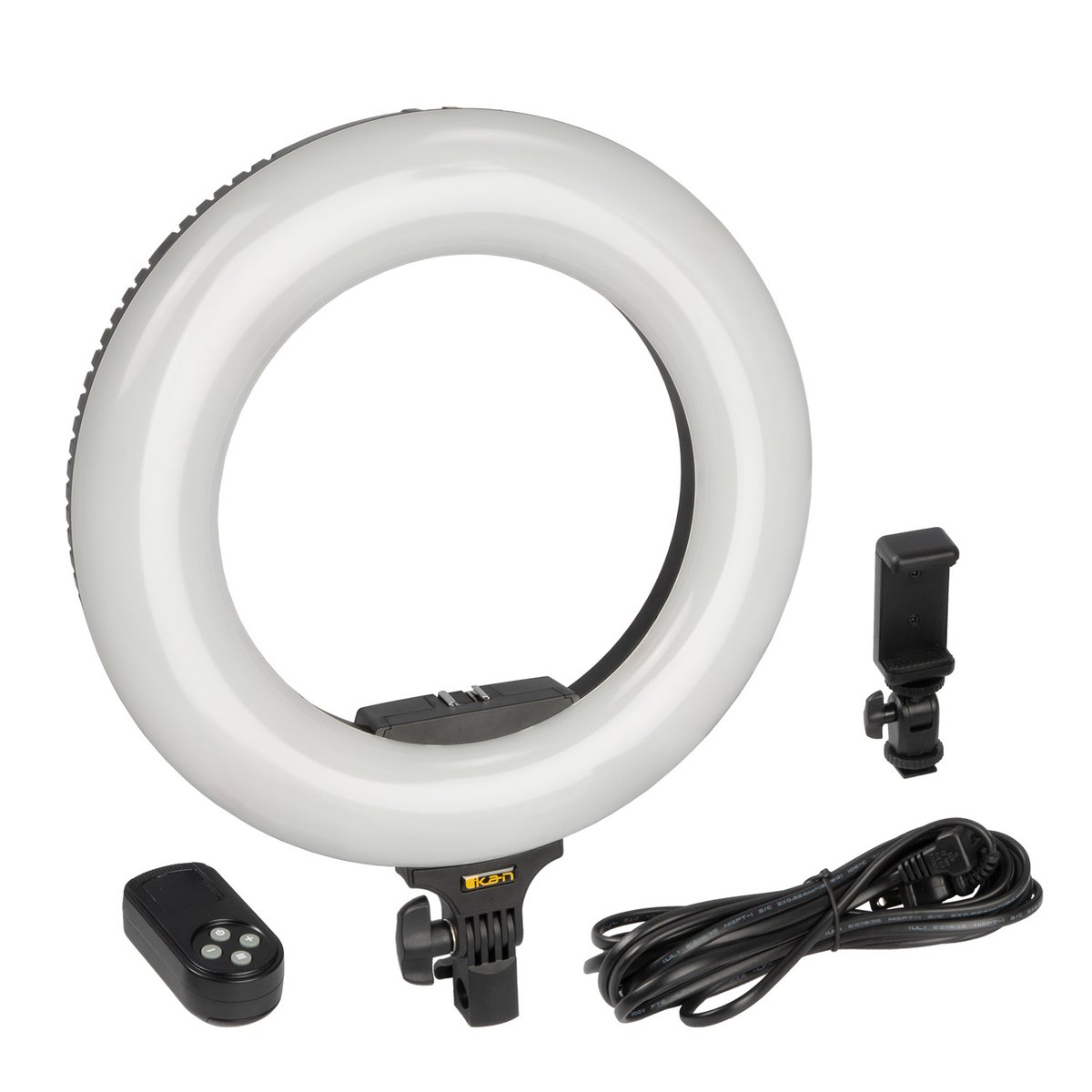 Ikan Oryon 14in Bi-Color 3200K-5600K Ring Light w/ Smart Phone Holder, Remote Control, and Carrying Bag