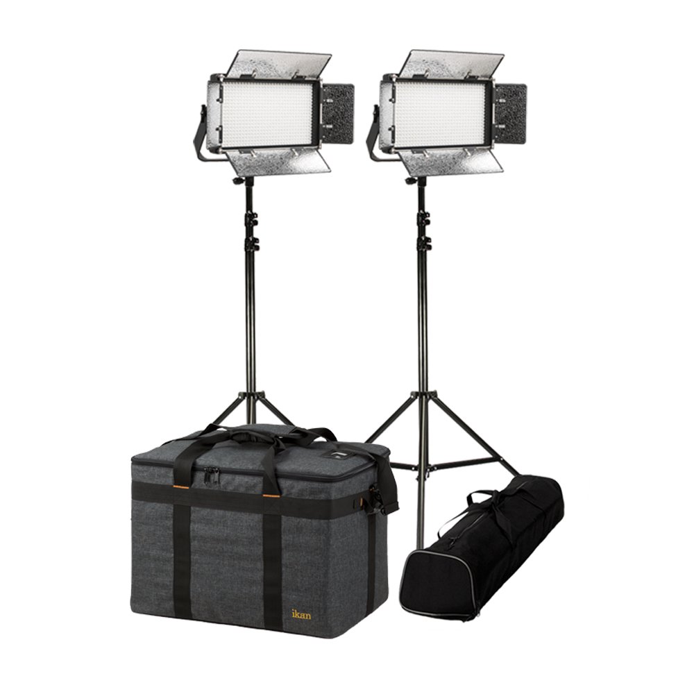 Ikan Rayden Half x 1 Daylight(5600K) 2-Point Panel LED Light Kit with Gold and V Mount Battery