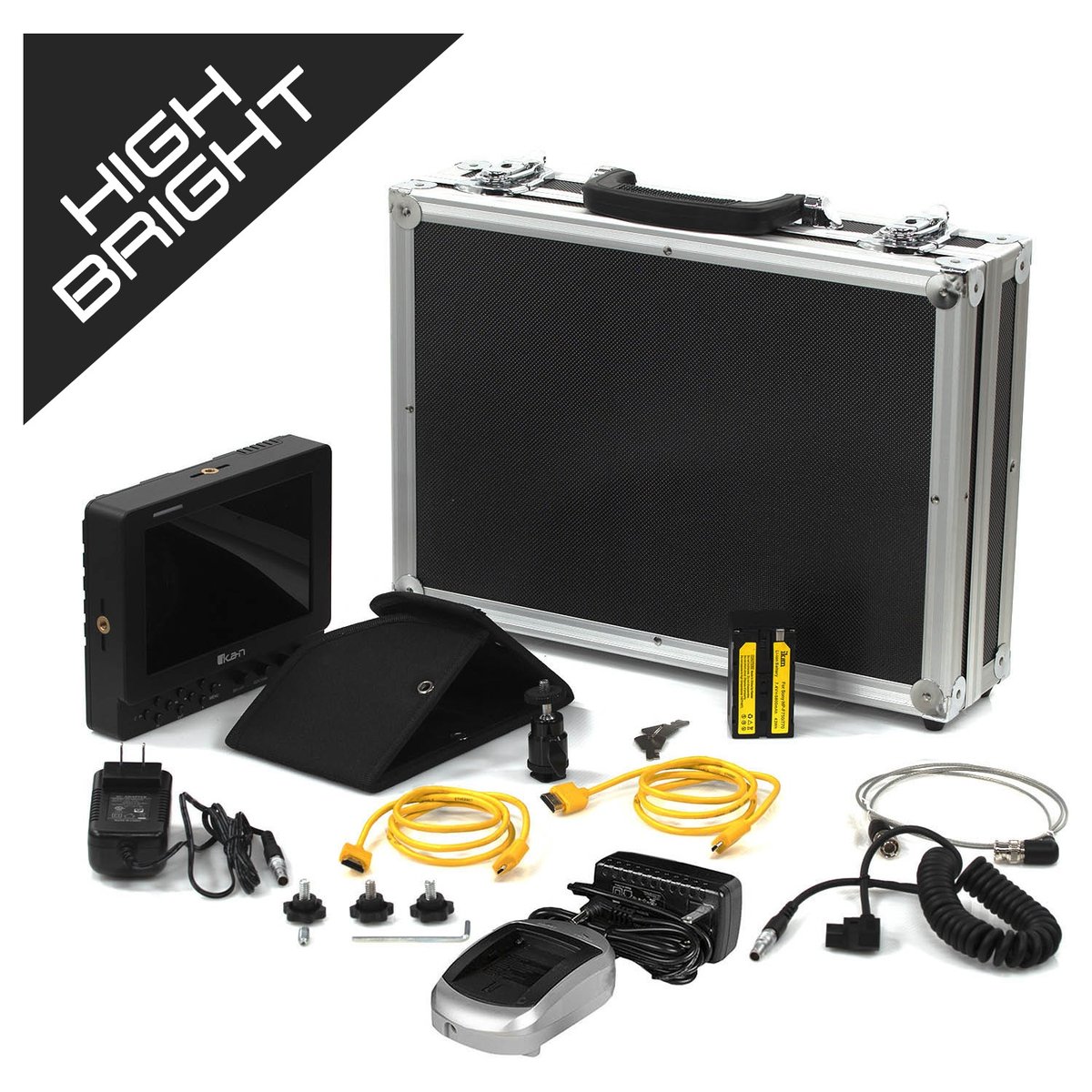 Ikan 7" High Bright 4K HDMI/3G-SDI On-Camera Tally Field Monitor Deluxe Kit product image