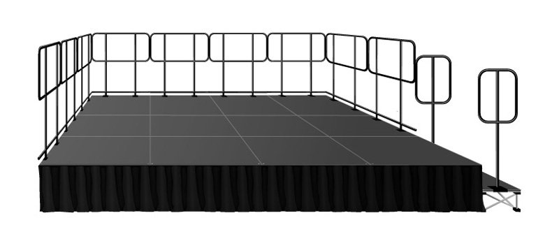 Intellistage 12 x 16 ft Deluxe Stage System with Guard Rails, 192 sq ft