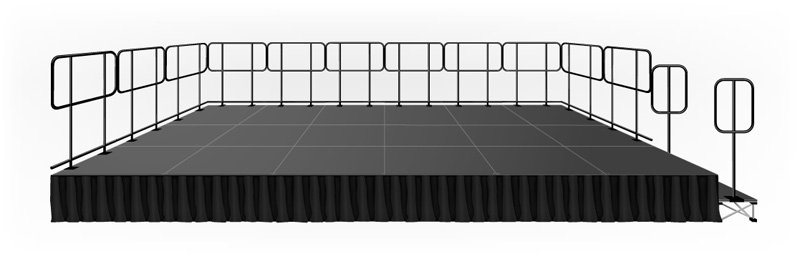 Intellistage 12 x 24 ft Deluxe Stage System with Guard Rails, 288 sq ft