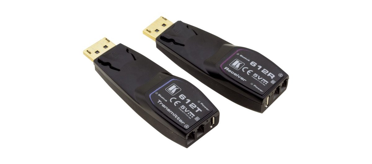 Kramer 612R/T 4K60 4:4:4 DP Transmitter/Receiver over Extended-Reach MM Fiber Optic - view 2