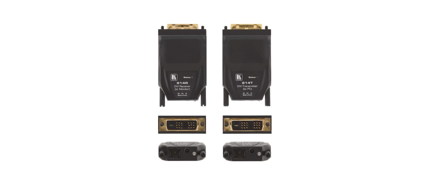 Kramer 614R/T Single-Fiber Detachable DVI Optical Transmitter & Receiver product image