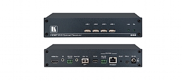 Kramer 692 4K60 4:2:0 HDMI MM/SM Fiber Optic Receiver with USB, Ethernet, RS-232, IR & Stereo Audio De-embedding over Ultra-Reach HDBaseT 2.0