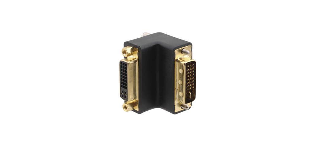 Kramer AD-DF/DM/RA DVI-I (F) to DVI-I (M) Right-Angled Adapter product image