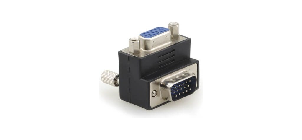 Kramer AD-GM/GF/RA 15-pin HD (M) to 15-pin HD (F) Right-Angled Adapter product image