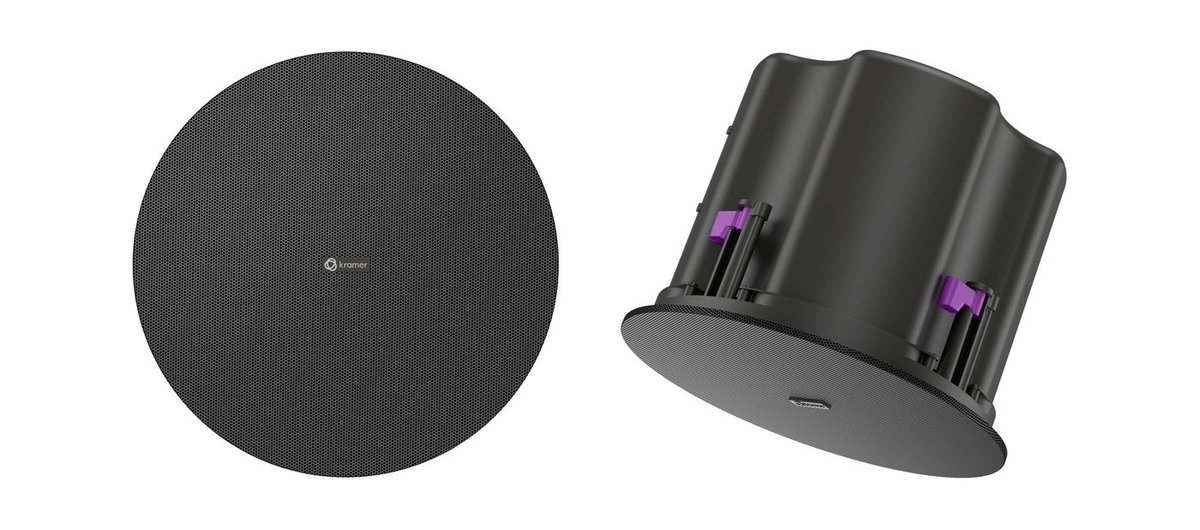 Kramer CL-8D 8" two-way PoE powered Dante in-ceiling speaker product image