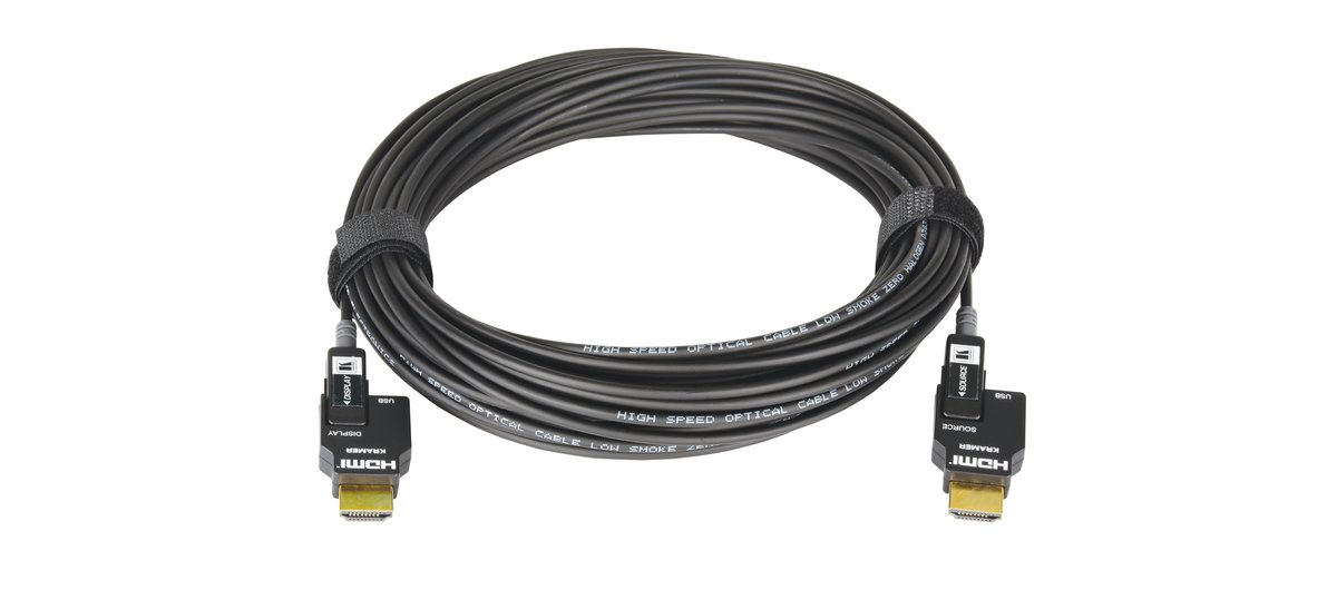 Kramer CLS-AOCH/60 Active Optical 4K Pluggable HDMI Cable - Low Smoke & Halogen Free