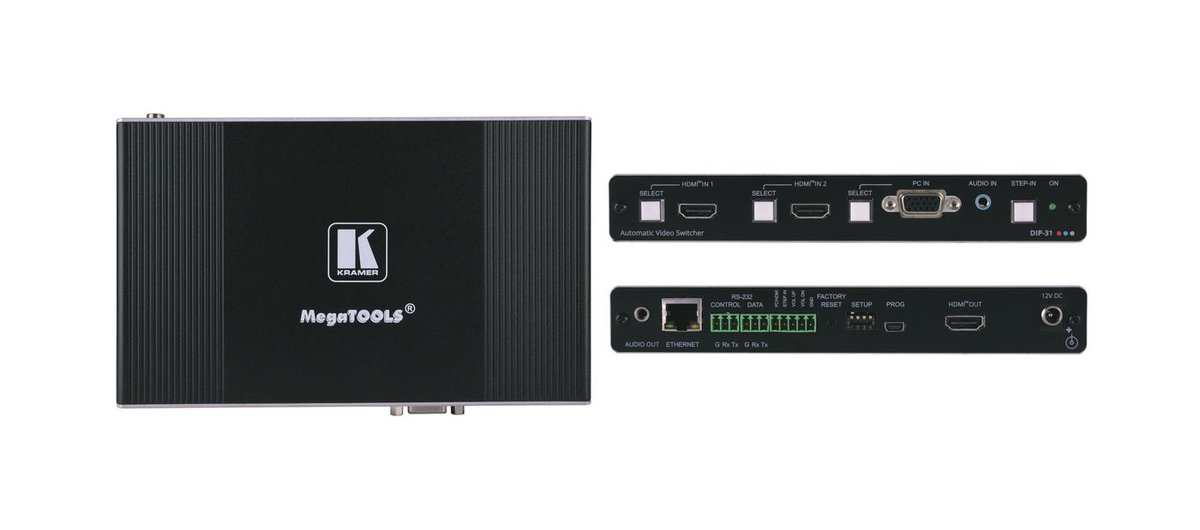 Kramer DIP-31 4K60 4:2:0 HDMI & VGA Auto Switcher with Maestro Room Automation product image