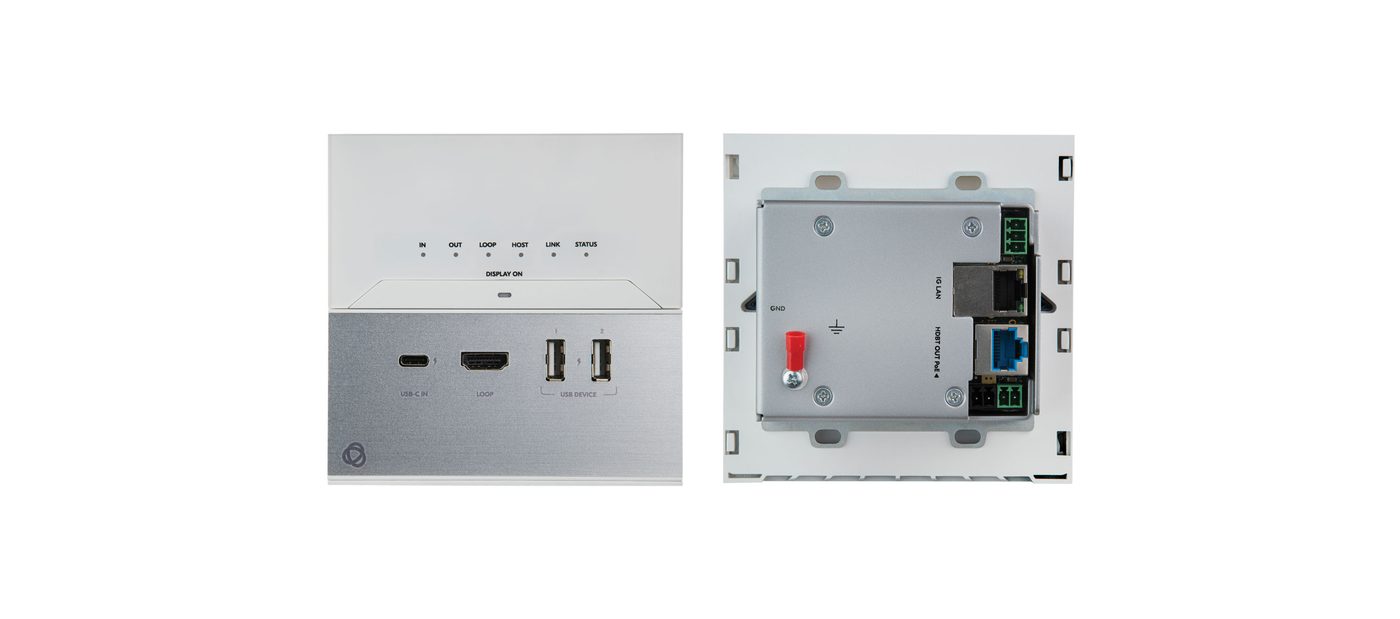 Kramer EXT3-C-WP-XR-T 4K60 4:4:4 USB-C Wall-plate Transmitter with USB, Ethernet, RS-232, & IR over Extended-Reach HDBaseT 3.0 product image