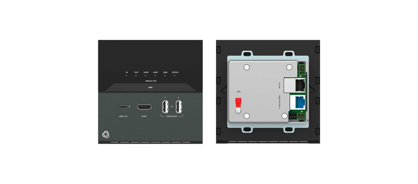 Kramer EXT3-C-WP-XR-T 4K60 4:4:4 USB-C Wall-plate Transmitter with USB, Ethernet, RS-232, & IR over Extended-Reach HDBaseT 3.0 - view 2