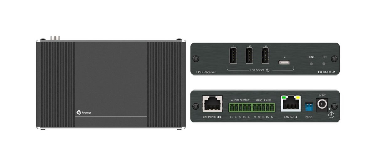 Kramer EXT3-UE-R USB 2.0 and Ethernet PoC Receiver product image