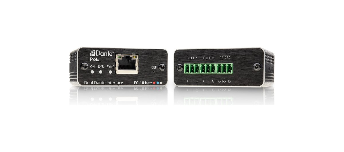 Kramer FC-101NET 2-Channel Dante Decoder & PoE Acceptor