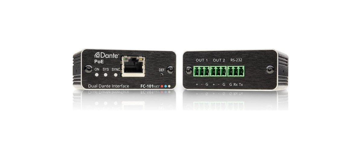 Kramer FC-101NET 2-Channel Dante Decoder & PoE Acceptor product image