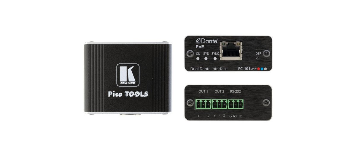 Kramer FC-101NET 2-Channel Dante Decoder & PoE Acceptor - view 2