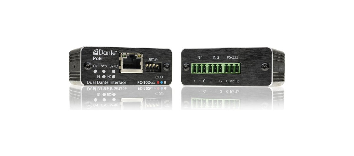 Kramer FC-102NET 2-Channel Dante Encoder & PoE Acceptor