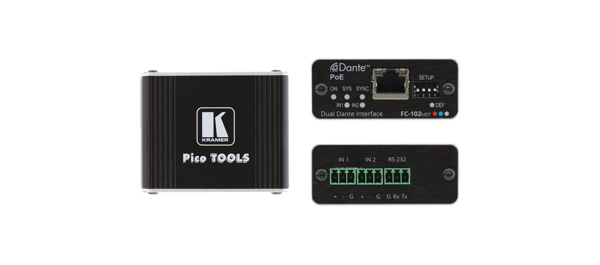 Kramer FC-102NET 2-Channel Dante Encoder & PoE Acceptor - view 2