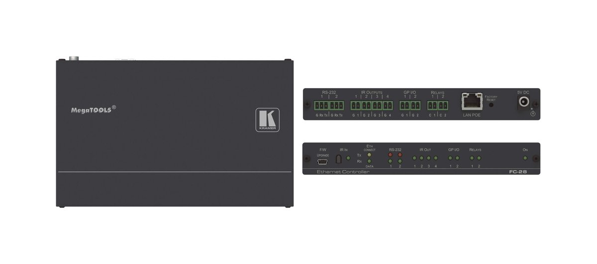 Kramer FC-28 10-port Serial, IR, GPI/O and Relay, PoE Control Gateway
