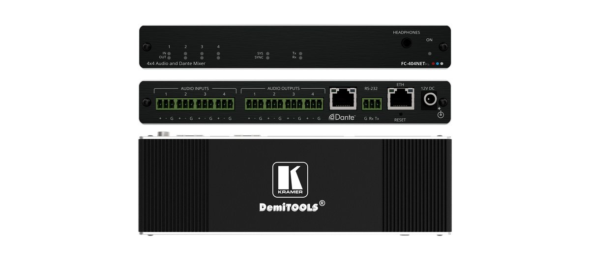 FC-404NETXL 4x4 Audio and Dante Mixer