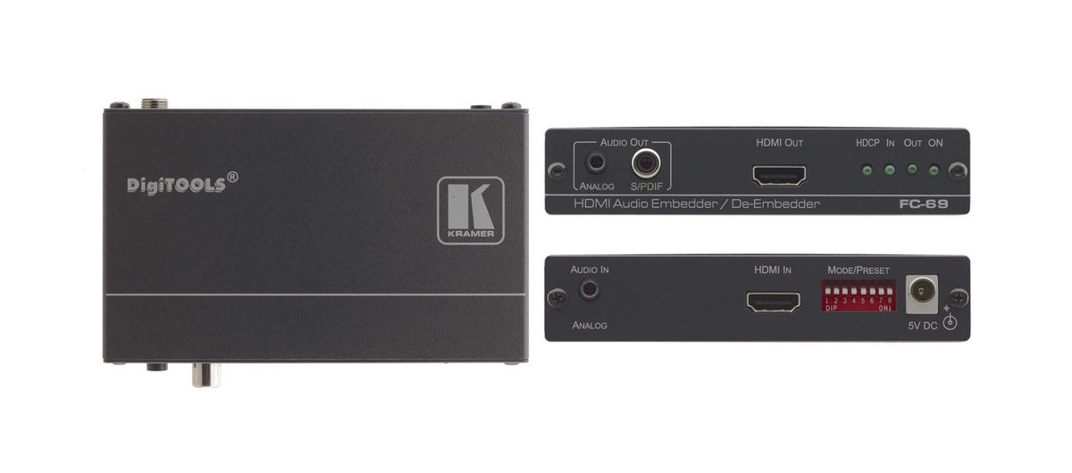 Kramer FC-69 4K60 4:2:0 HDMI Audio Embedder/De-Embedder product image