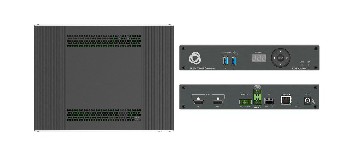 Kramer KDS-100DEC-U Open-Standard 4K AVoIP Decoder with Ultra-Low Latency product image