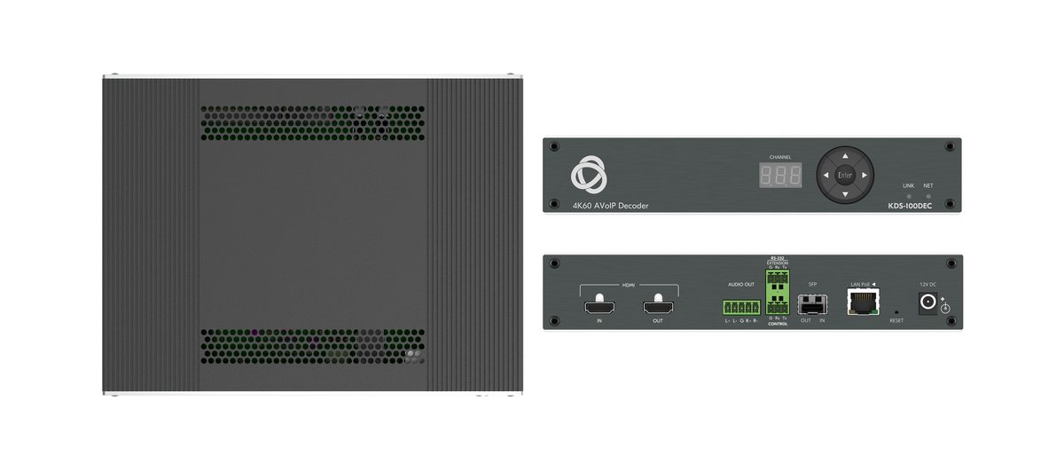 Kramer KDS-100DEC Open-Standard 4K AVoIP Decoder with Ultra-Low Latency product image