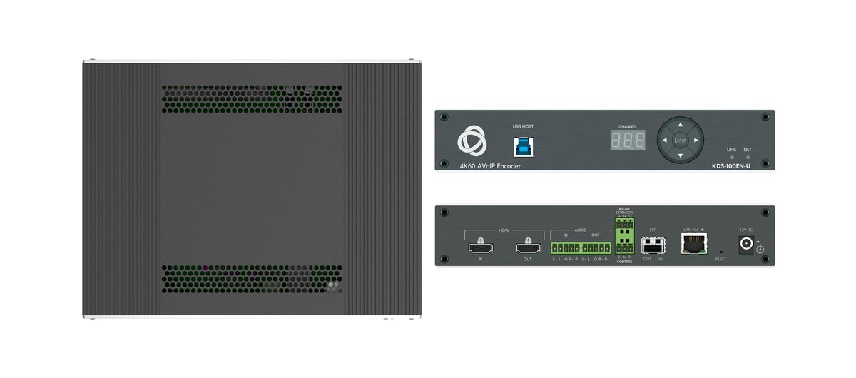 Kramer KDS-100EN-U Open-Standard 4K AVoIP Encoder with Ultra-Low Latency & Dual Streaming