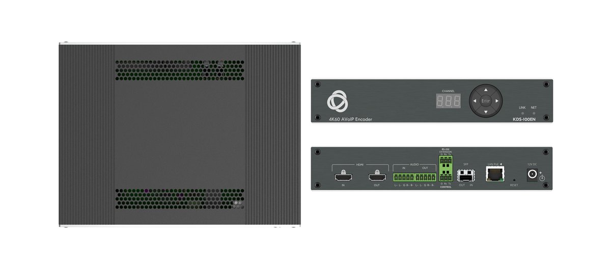 Kramer KDS-100EN Open-Standard 4K AVoIP Encoder with Ultra-Low Latency & Dual Streaming