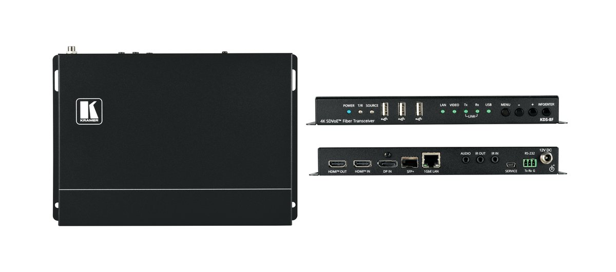 Kramer KDS-8F Zero Latency 4K HDR SDVoE Video Streaming Transceiver over Fiber Optic