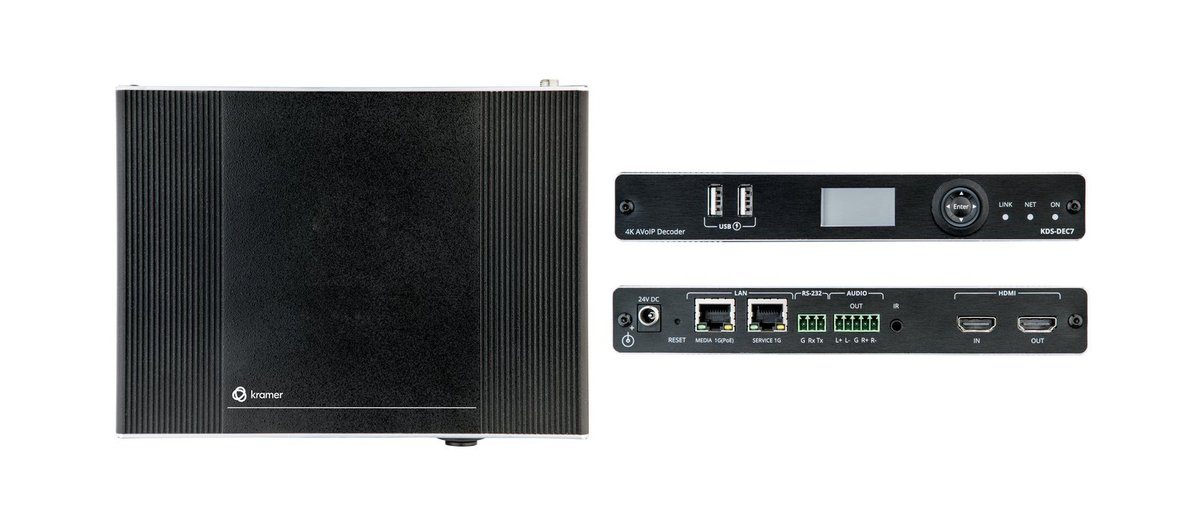 Kramer KDS-DEC7 High-performance, highly-scalable, AVoIP Decoder for 4K over 1G network (KDS-7)